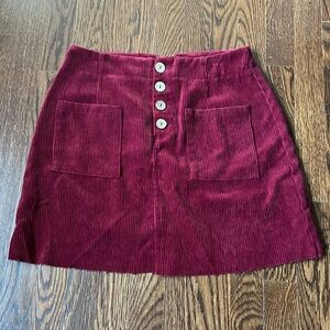 Cranberry corduroy skirt